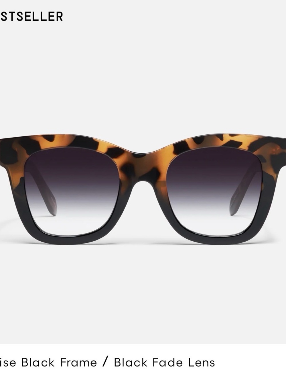 Quay Tortoiseshell Black After Hours Sunglasses with Black Fade Lenses
